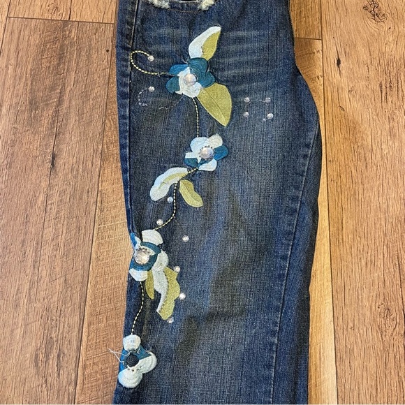 Guess Vintage 90s Y2K Fairycore Boho Embroidered Flare Jeans K3 - Picture 4 of 5
